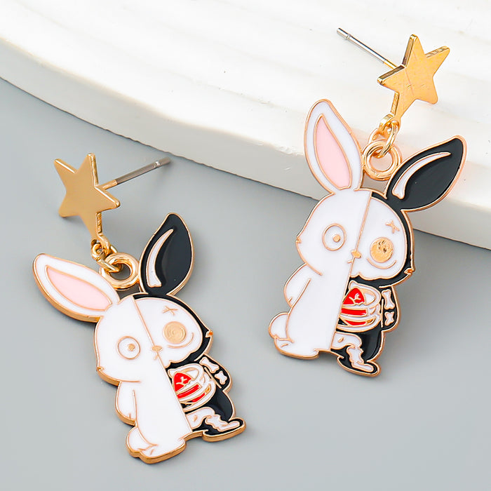 Wholesale Earrings Alloy Enamel Halloween Zombie Kitten Rabbit JDC-ES-JL1033