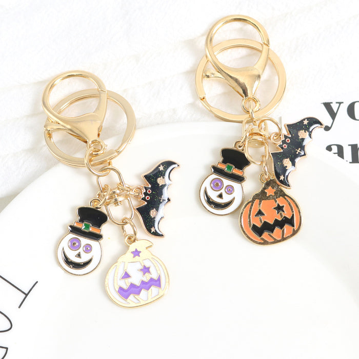 Wholesale Keychain Metal Halloween Cute Pumpkin Keychain MOQ≥2 JDC-KC-YChen007