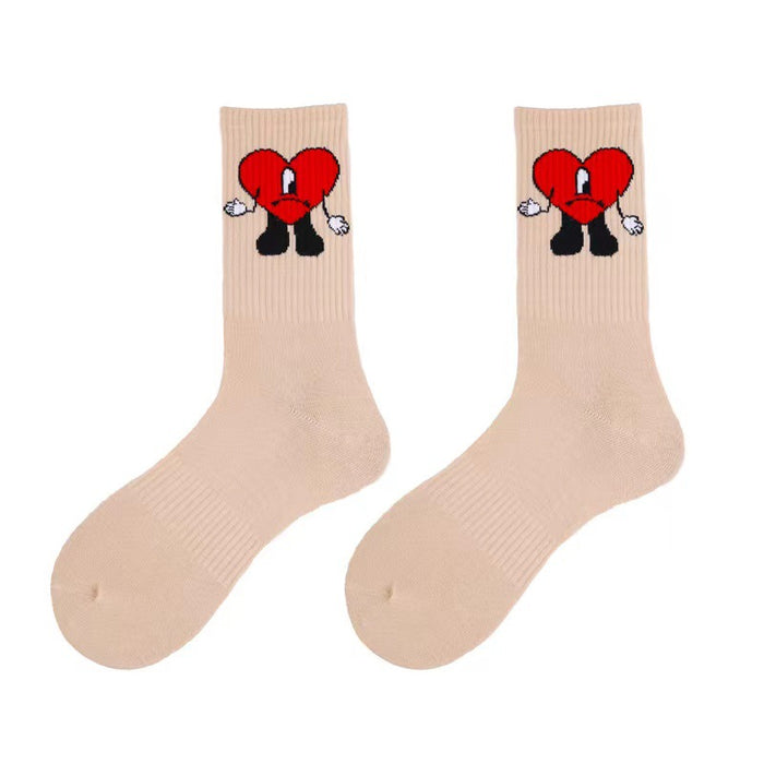 Wholesale Socks Cotton Funny Heart Pattern Socks MOQ≥2 (F) JDC-SK-DSY001