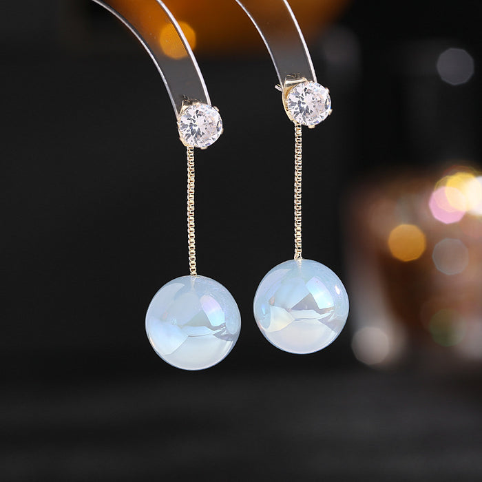 Jewelry WholesaleWholesale temperament mermaid ji pearl back hanging a pair of earrings JDC-ES-LYu003 Earrings 利宇 %variant_option1% %variant_option2% %variant_option3%  Factory Price JoyasDeChina Joyas De China