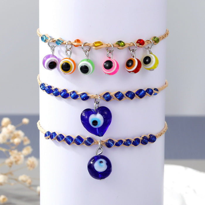 Wholesale Bracelet Resin Evil Eye Heart Adjustable JDC-BT-Gm002