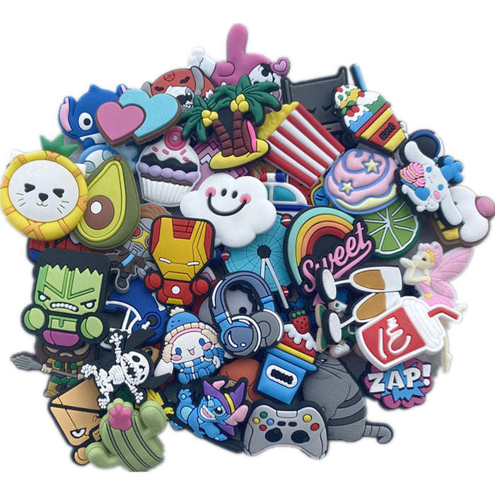 Wholesale Croc Charms Random 100pcs Cartoon Cute PVC DIY Accessories (M) JDC-CCS-YiiShang007