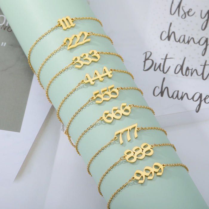 Wholesale Bracelet Stainless Steel 111-999 Personality Lucky Angel Number Bracelet JDC-BT-MengJ005