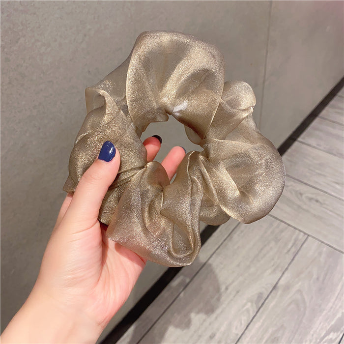 Wholesale Mesh Yarn Pearlescent Transparent Yarn Hair Scrunchies JDC-HS-WTou001