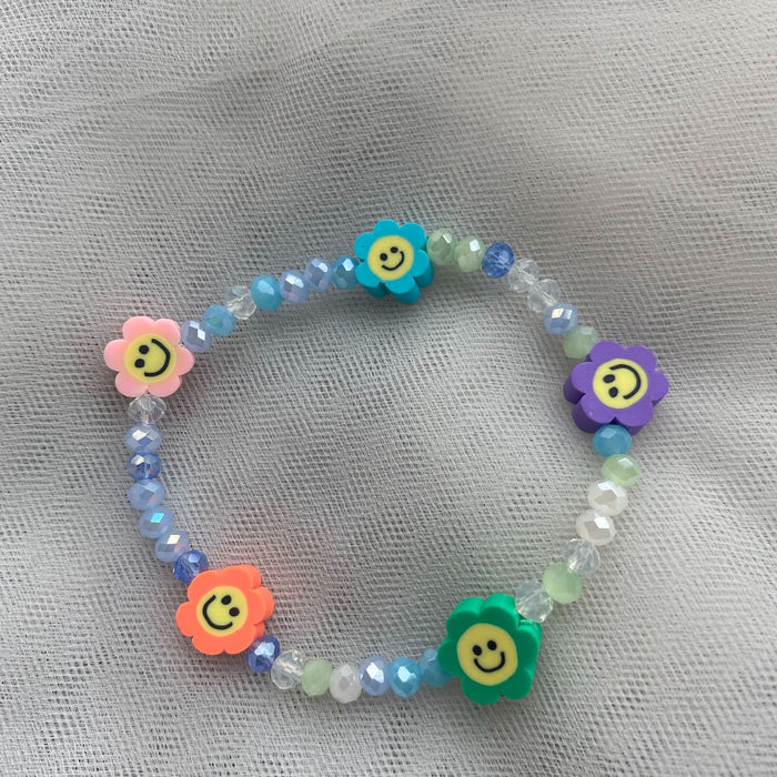 Jewelry WholesaleWholesale Color Crystal Soft Pottery Sunflower Smiley Stretch Bracelet JDC-BT-LiX009 Bracelet 利兴 %variant_option1% %variant_option2% %variant_option3%  Factory Price JoyasDeChina Joyas De China