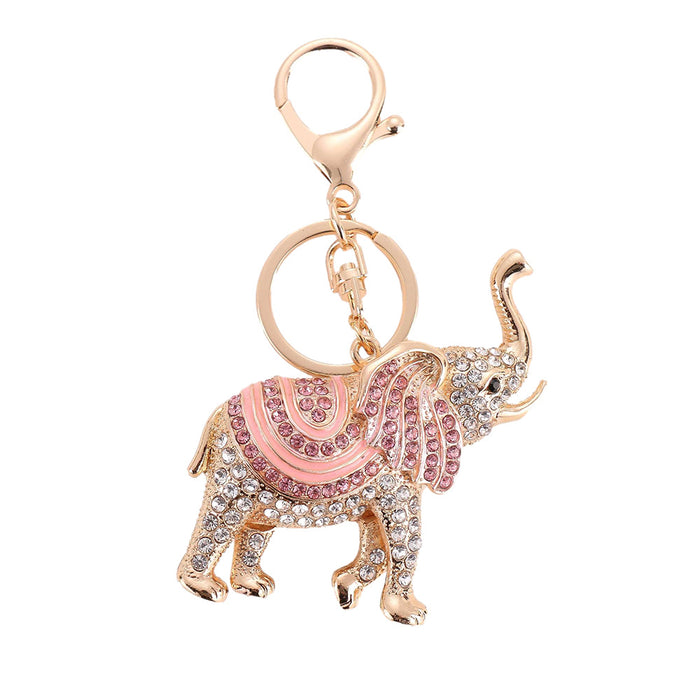 Wholesale Cute Elephant Keychain Metal Creative Cartoon MOQ≥2 JDC-KC-DeK003