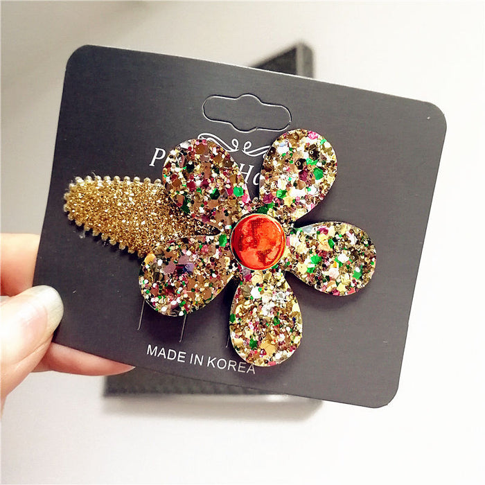 Jewelry WholesaleWholesale five petal flower hair accessories little girl cute children hair clip JDC-HC-Manlun002 Hair Clips 漫沦 %variant_option1% %variant_option2% %variant_option3%  Factory Price JoyasDeChina Joyas De China