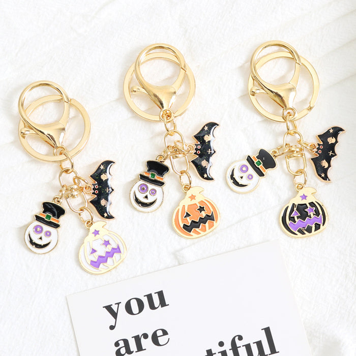 Wholesale Keychain Metal Halloween Cute Pumpkin Keychain MOQ≥2 JDC-KC-YChen007