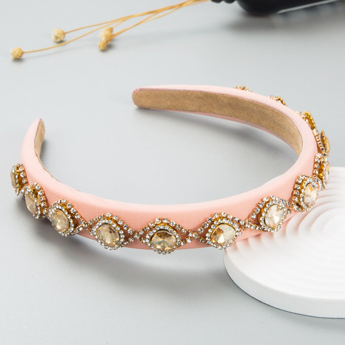 Jewelry WholesaleWholesale and Shiny Glass Drill Sponge Hairband JDC-HD-Heim014 Headband 和鸣 %variant_option1% %variant_option2% %variant_option3%  Factory Price JoyasDeChina Joyas De China