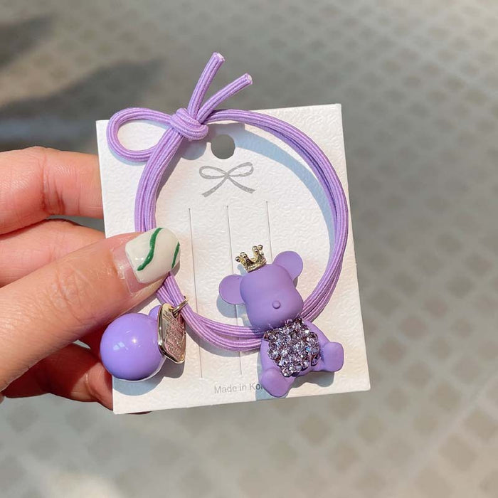 Jewelry WholesaleWholesale periwinkle orchid cartoon bear love head rope JDC-HS-DouY003 Hair Scrunchies 豆毓 %variant_option1% %variant_option2% %variant_option3%  Factory Price JoyasDeChina Joyas De China