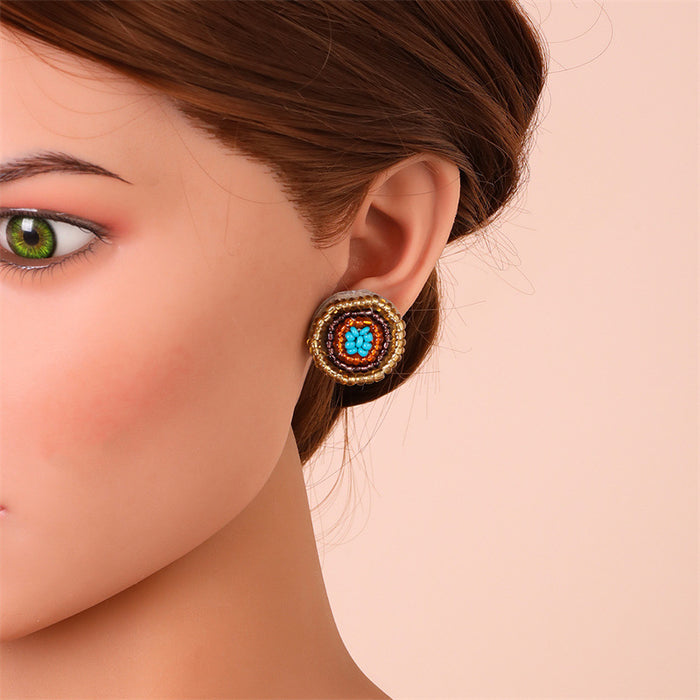 Wholesale Earrings Beads Woven Boho Eyes JDC-ES-GuTe045