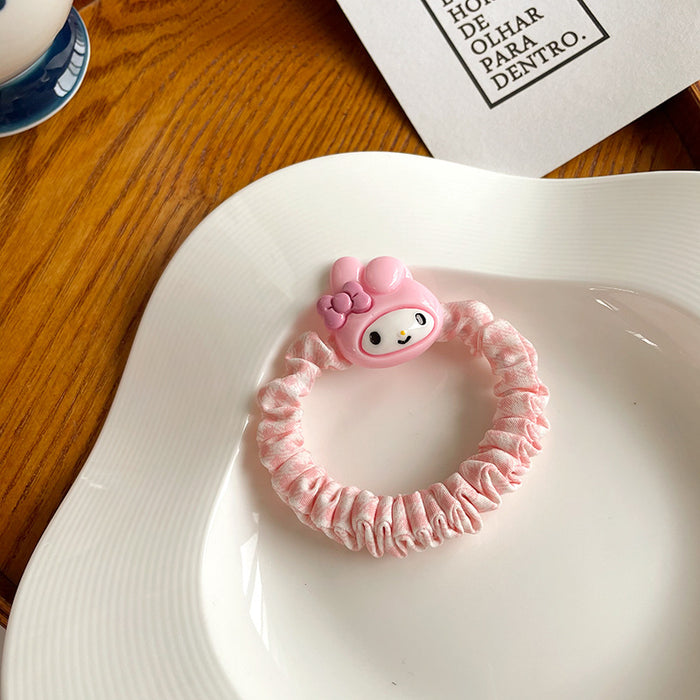 Wholesale cartoon girl heart sweet head rope pleated small intestine hair ring MOQ≥2 JDC-HS-SXD006