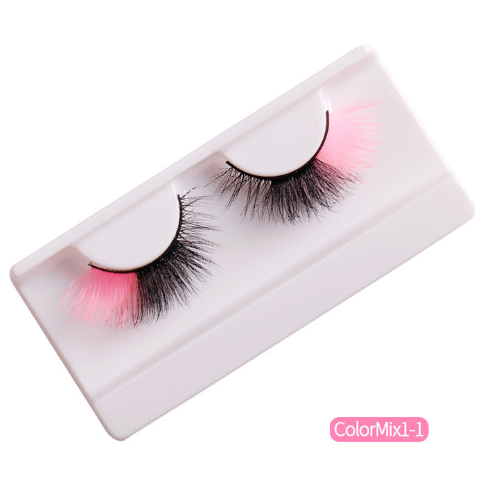 Wholesale High Imitation Color Fried Thick Curly Mink Hair False Eyelashes JDC-EY-JST006