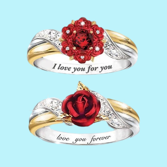 Jewelry WholesaleWholesale Red Rose Diamond Alloy Rings MOQ≥2 JDC-RS-ZiB021 Rings 资比 %variant_option1% %variant_option2% %variant_option3%  Factory Price JoyasDeChina Joyas De China