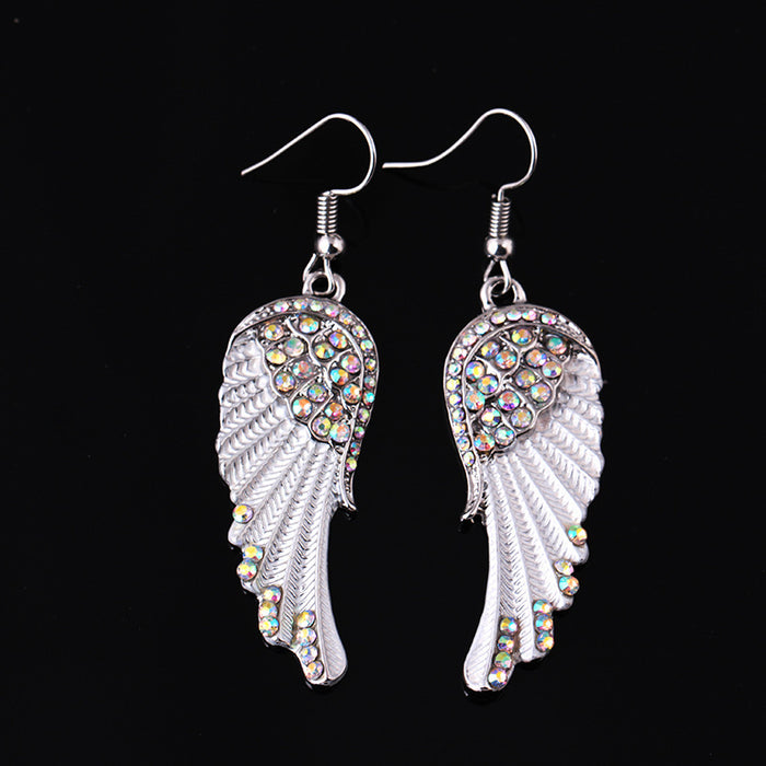 Wholesale Earrings Alloy Artificial Gemstones Angel Wings JDC-ES-JYS032