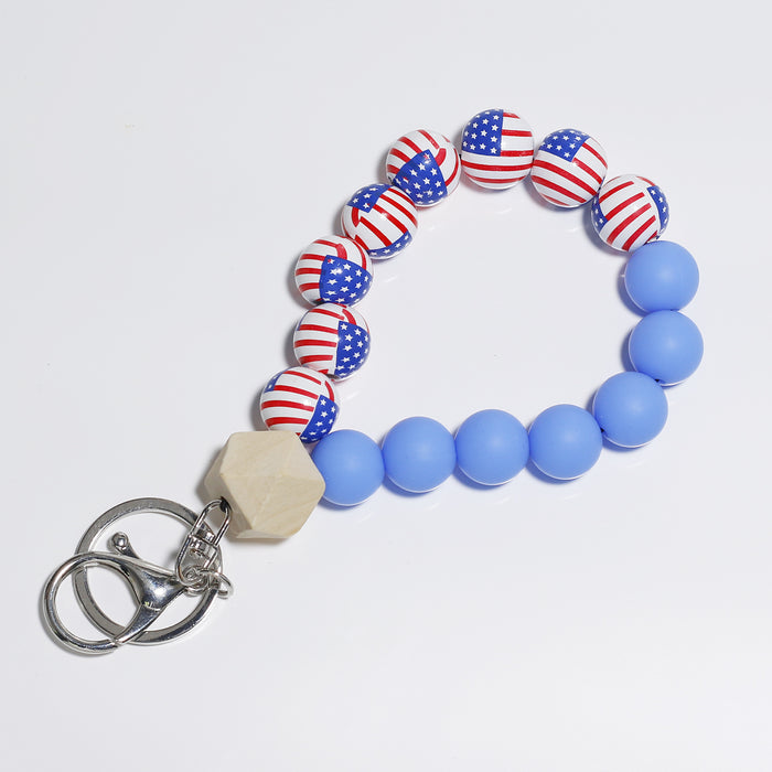 Wholesale Silicone Beaded Wristlet Keychain MOQ≥2 JDC-KC-NXD001