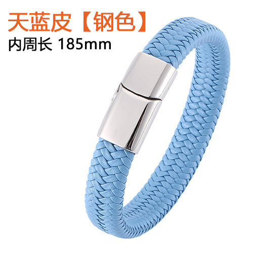 Jewelry WholesaleWholesale Stainless Steel Leather Men Bracelets JDC-BT-RShen011 Bracelet 日盛 %variant_option1% %variant_option2% %variant_option3%  Factory Price JoyasDeChina Joyas De China