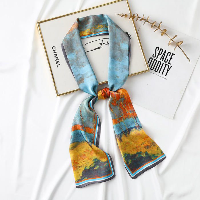 Jewelry WholesaleWholesale Long Printed Simulated Silk Ribbon Small Scarf MOQ≥2 JDC-SS-SYue001 Silk Scarf 丝悦 %variant_option1% %variant_option2% %variant_option3%  Factory Price JoyasDeChina Joyas De China