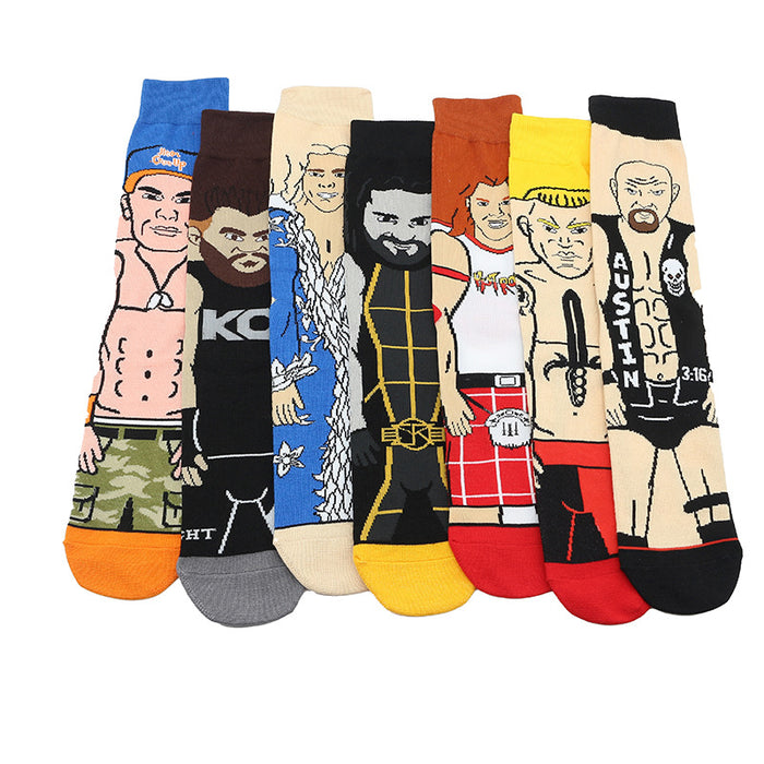 Wholesale Sock Cotton Mid-Cylinder Breathable Sweat-absorbent Cartoon Printing Color MOQ≥3 JDC-SK-ShuiH006