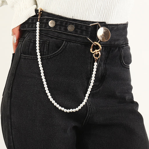 Jewelry WholesaleWholesale Imitation Pearl Alloy Waist Chain Pants Chain JDC-WC-NZ001 Body Jewelry 奈珠 %variant_option1% %variant_option2% %variant_option3%  Factory Price JoyasDeChina Joyas De China