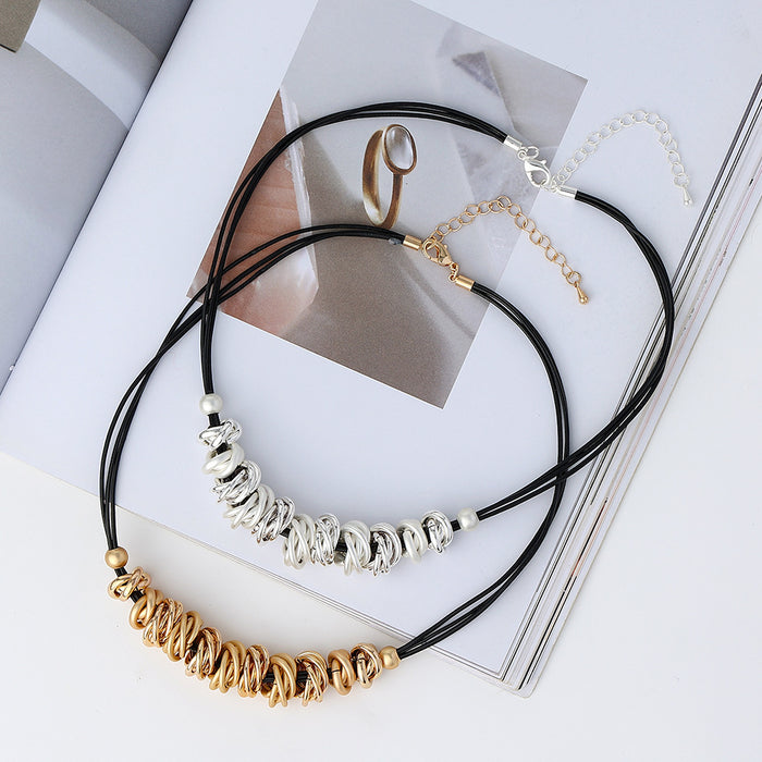 Wholesale high-end ethnic style retro simple multi-layer necklace MOQ≥2 JDC-NE-Anyi001