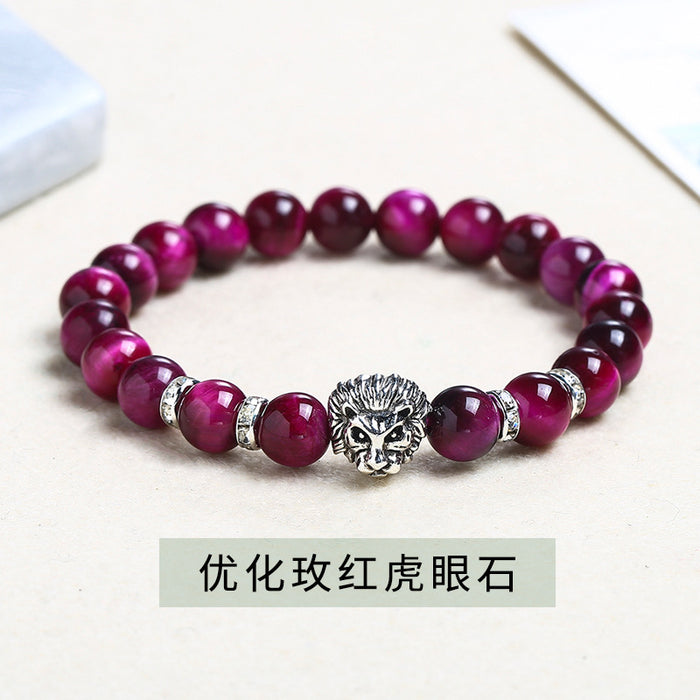 Wholesale Silver Lion Head Crystal Bracelet MOQ≥2 JDC-BT-JingD003