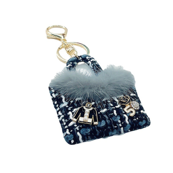 Wholesale Keychains Alloy Fabric Faux Mink Bag JDC-KC-CH062