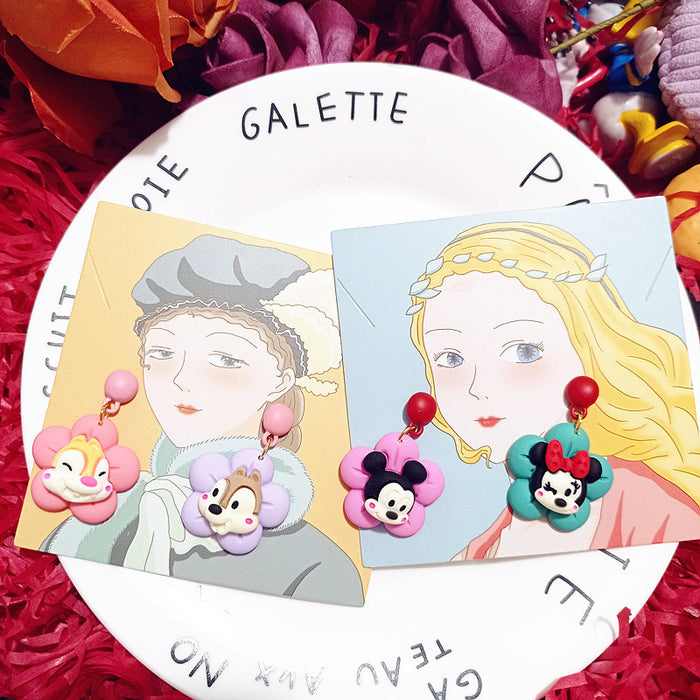 Wholesale Earrings Resin Cute Cartoon Simulation Funny Petal Earrings (M) JDC-ES-Xingj025