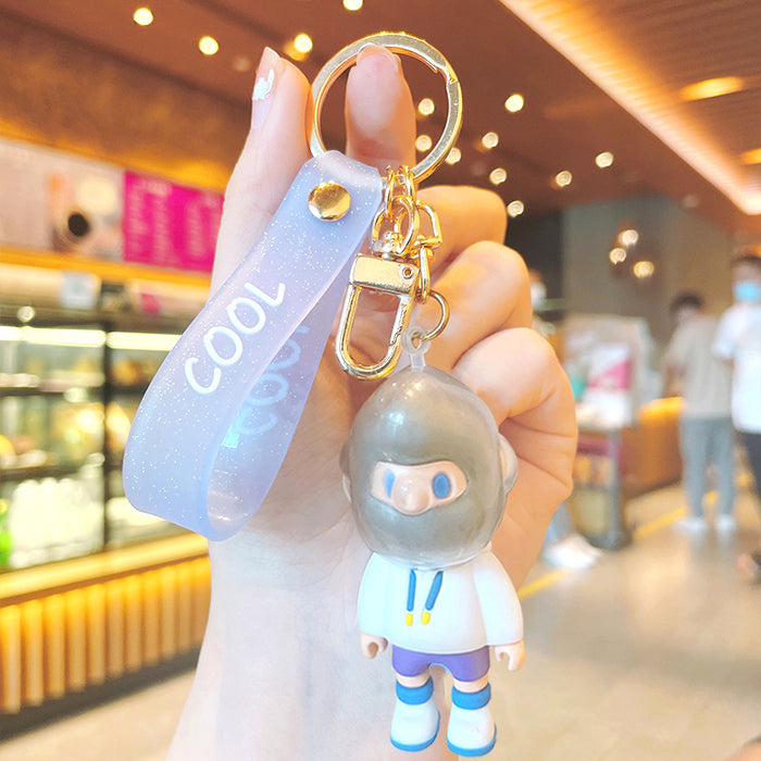 Wholesale boyfriend force boyfriend tide play cute personality three-dimensional couple keychain JDC-KC-LeZ012