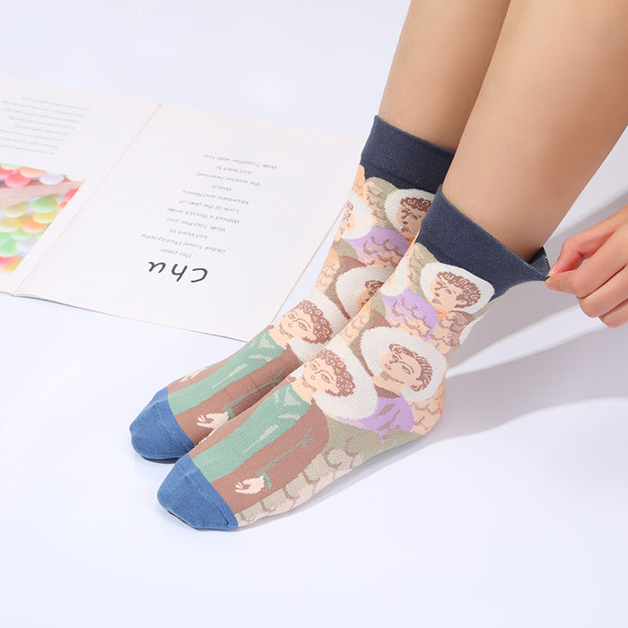 Wholesale Oil Painting Socks Light Luxury Art Socks JDC-SK-XinH012