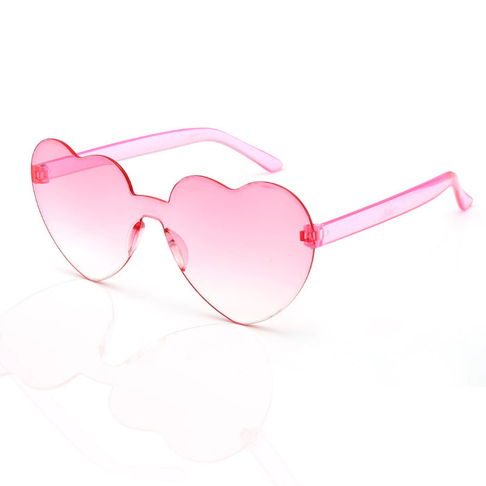 Jewelry WholesaleWholesale Plastic Rimless Heart Shaped One Piece Sunglasses Kids Glasses JDC-SG-XingY002 Sunglasses 兴业 %variant_option1% %variant_option2% %variant_option3%  Factory Price JoyasDeChina Joyas De China