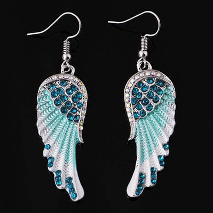 Jewelry WholesaleWholesale Angel Wings Wings Rhinestone Mid Length Earrings JDS-ES-JYS003 Earrings 静夜思 %variant_option1% %variant_option2% %variant_option3%  Factory Price JoyasDeChina Joyas De China