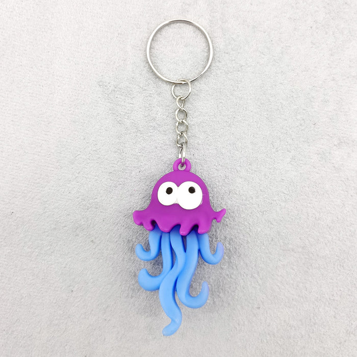 Jewelry WholesaleWholesale PVC Soft Rubber Simulation Sea Animal Squid Keychain MOQ≥2 JDC-KC-QiShi019 Keychains 奇释 %variant_option1% %variant_option2% %variant_option3%  Factory Price JoyasDeChina Joyas De China