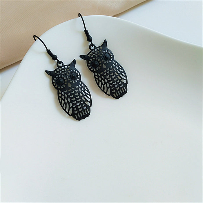 Wholesale Earrings Metal Cute Owl Earrings JDC-ES-AiMei025