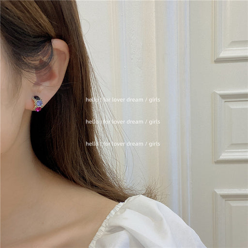 Jewelry WholesaleWholesale pink purple rhinestone earrings girly style JDC-ES-Lfm010 Earrings 珞芙梦 %variant_option1% %variant_option2% %variant_option3%  Factory Price JoyasDeChina Joyas De China