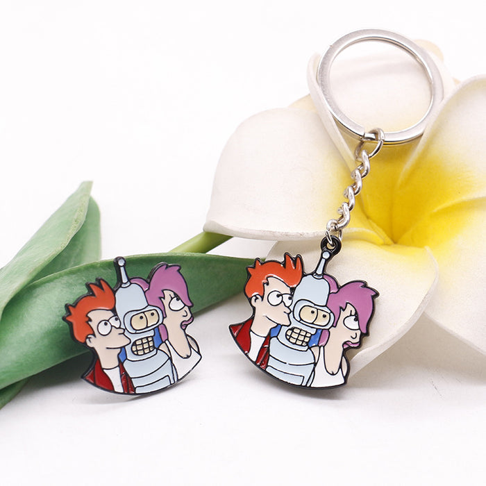 Jewelry WholesaleWholesale Futurama Zinc Alloy Enamel Keychain MOQ≥2 JDC-KC-XiuH007 Keychains 秀弘 %variant_option1% %variant_option2% %variant_option3%  Factory Price JoyasDeChina Joyas De China