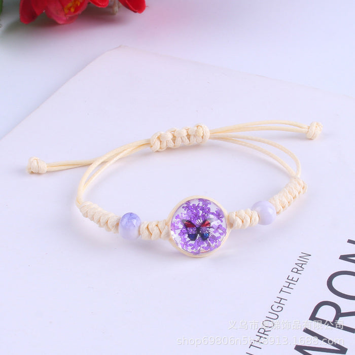 Wholesale Bracelet Glass Ball Weaving Gypsophila Immortal MOQ≥2 JDC-BT-ZhuoD002