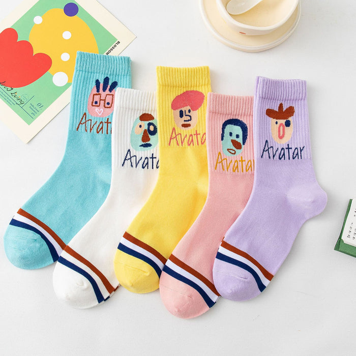 Wholesale socks combed tight siro spinning cotton socks childlike cartoon head JDC-SK-MianZu002