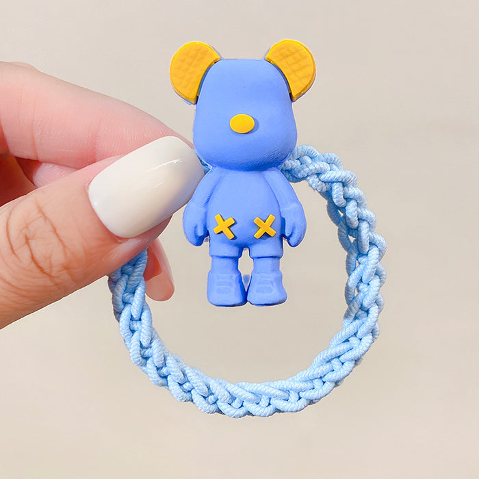 Wholesale spring color violent bear head rope cute cartoon girl hair ring JDC-HS-I411