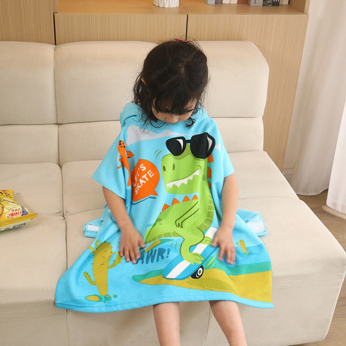 Wholesale Microfiber Cartoon Kids Bath Towel Cloak JDC-BTL-YaX006