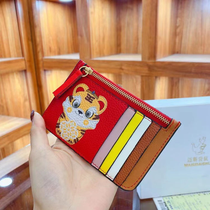 Jewelry WholesaleWholesale cartoon tiger multi card slot card bag zipper coin change Wallet JDC-WT-Aiben001 Wallet 艾奔 %variant_option1% %variant_option2% %variant_option3%  Factory Price JoyasDeChina Joyas De China