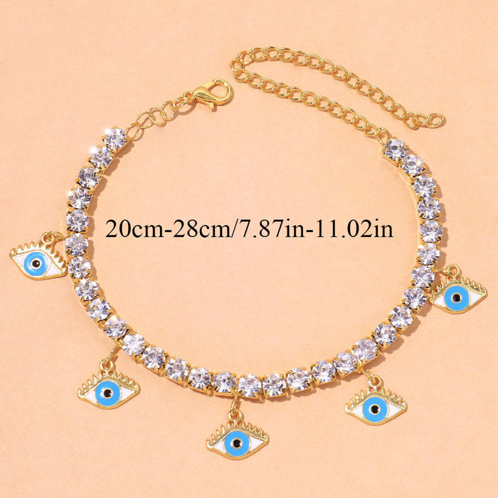 Jewelry WholesaleWholesale Full Drill Devil's Eye Rhinestone Anklet JDC-AS-XinS022 Anklets 心饰 %variant_option1% %variant_option2% %variant_option3%  Factory Price JoyasDeChina Joyas De China