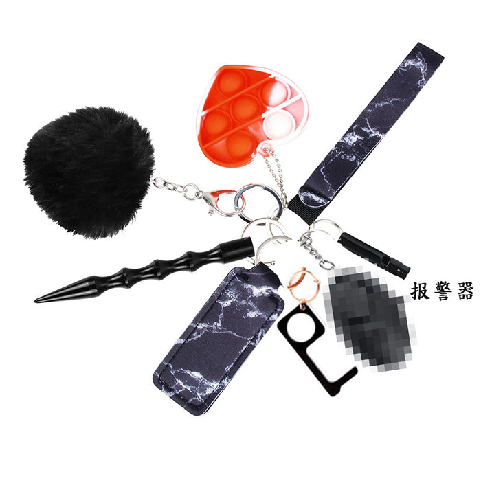 Jewelry WholesaleWholesale self-defense keychain anti-wolf alarm 9 piece set hair ball Self defense keychain JDC-KC-Meic007 Keychains 美畅 %variant_option1% %variant_option2% %variant_option3%  Factory Price JoyasDeChina Joyas De China