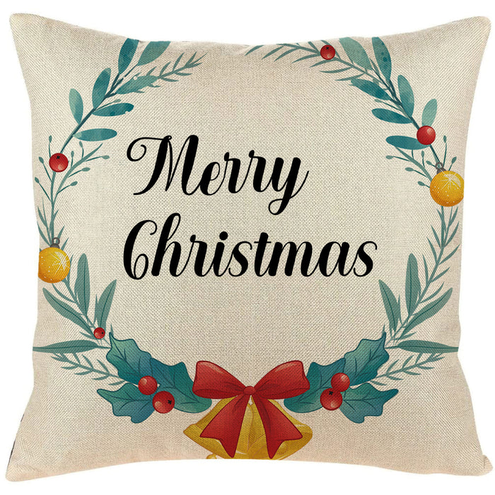 Wholesale Pillowcase Linen Christmas Letters Print JDC-PW-Yuchuang008