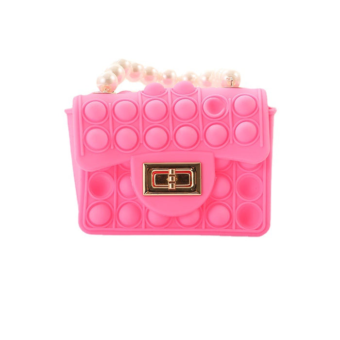 Wholesale Wallet Silicone Children Pearl Portable Coin Purse Double Sided Diagonal MOQ≥3 JDC-WT-YiiLai002