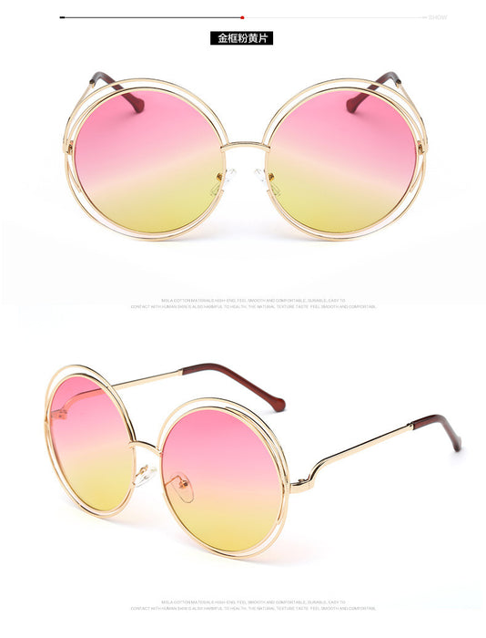 Wholesale wild fox large frame sunglasses round frame real film flat mirror JDC-SG-JunL001