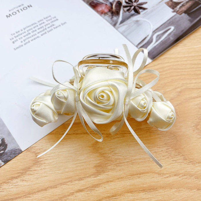 Wholesale French Satin Stereo Camellia Hair Clip MOQ≥4 JDC-HC-HaoF003