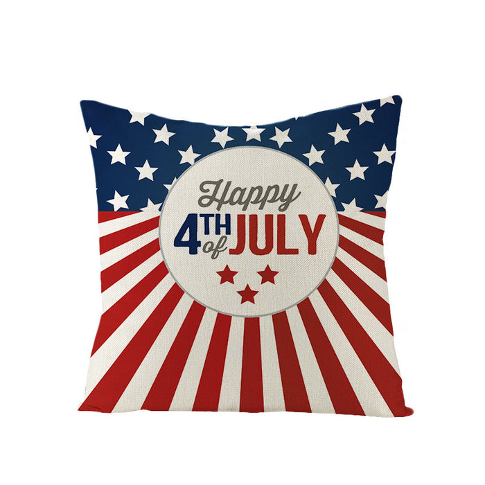 Wholesale 4th of July Independence Day Linen Pillowcase MOQ≥2 JDC-PW-OuH002