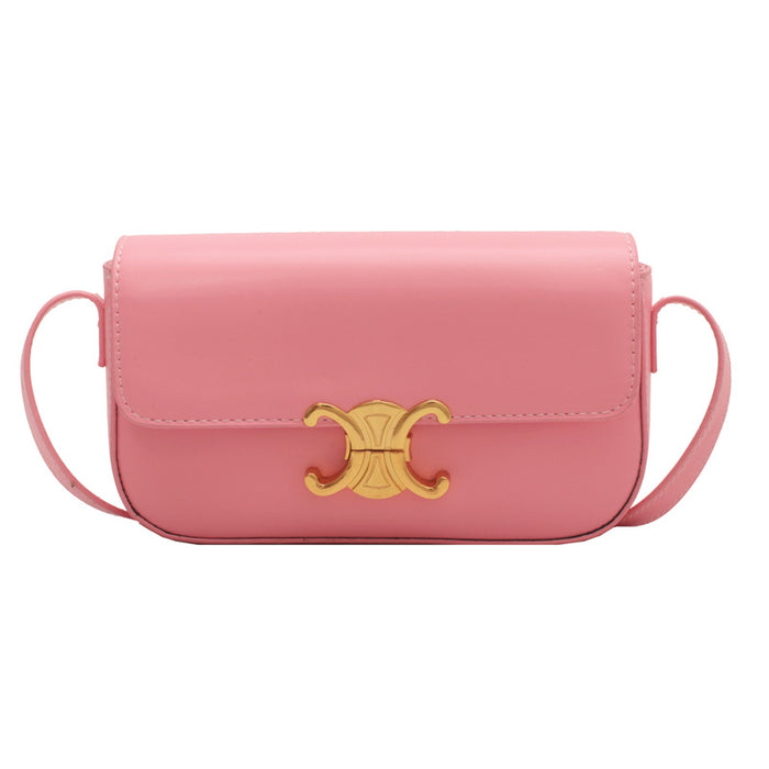 Wholesale PU Solid Color Shoulder Bag Metal Buckle(F) MOQ≥3 JDC-SD-Fangliu001