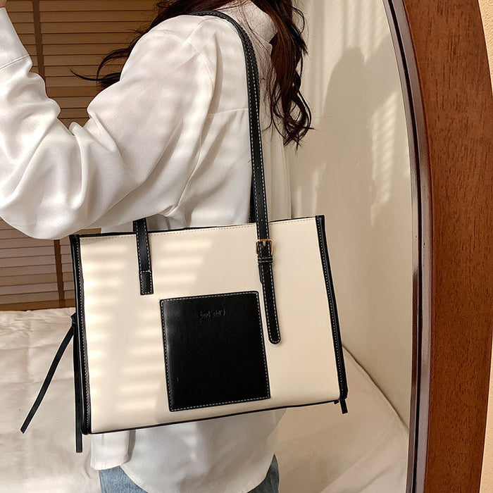 Wholesale PU Tote Bag Large Capacity Shoulder Bag JDC-HB-Dingye001